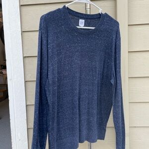 GAP Men's Heathered Blue Crewneck Sweater